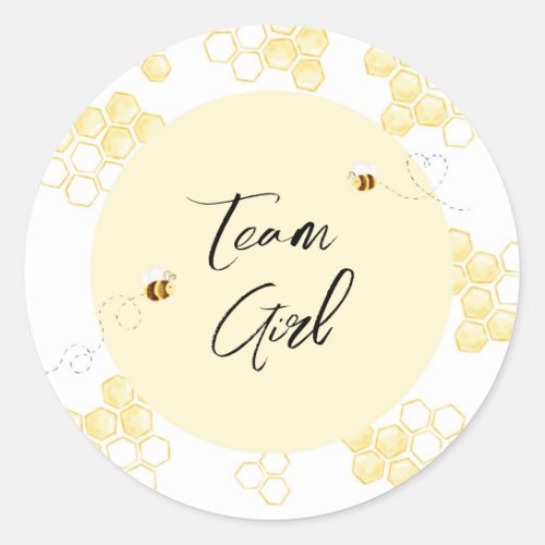 What will baby bee team girl classic round sticker