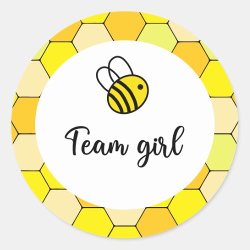 What will baby bee team girl classic round sticker