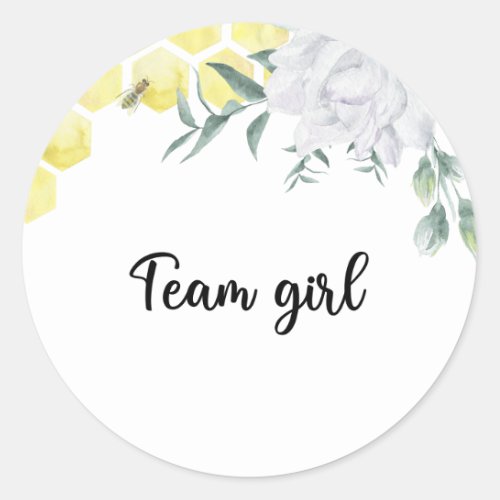 What will baby bee team girl  classic round sticker