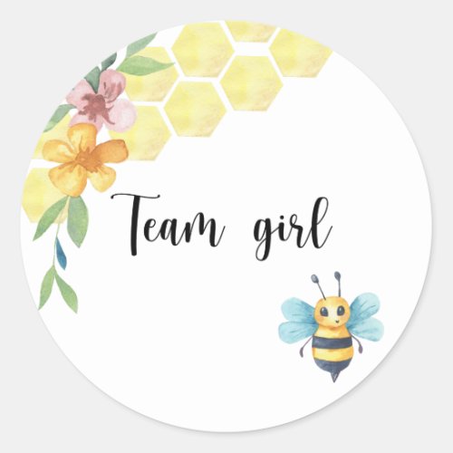 What will baby bee team girl  classic round sticker