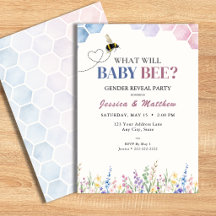 What Will Baby Bee? Watercolor Gender Reveal