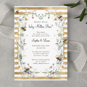 What will baby Bee Wildflower Bees Gender Reveal Invitation