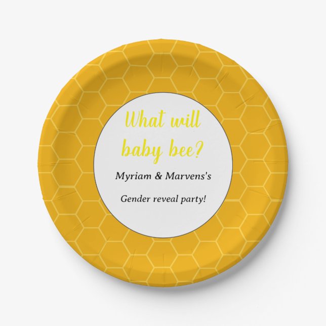 What will baby gender reveal party  paper plates (Front)
