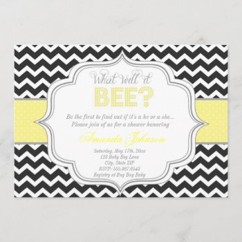 What Will It Be? Chic Chevron Baby Shower Invite by brookechanel at Zazzle