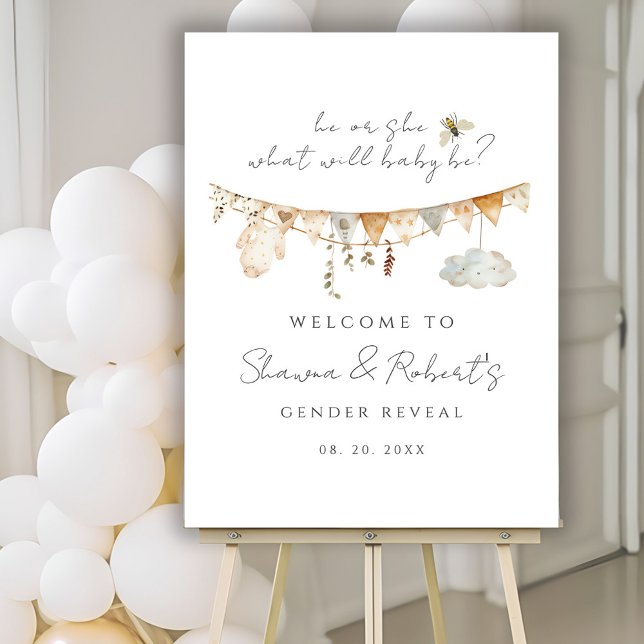 What Will It Be Gender Reveal Baby Shower Welcome  Foam Board (Creator Uploaded)