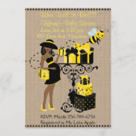 What Will It Bee African American Baby Reveal Invitation