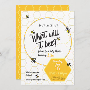 What will it bee? Baby Shower Gender Reveal Invitation