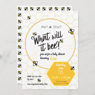 What will it bee? Baby Shower Gender Reveal Invitation