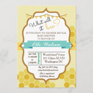 What will it Bee Gender Reveal Baby Shower Invitation