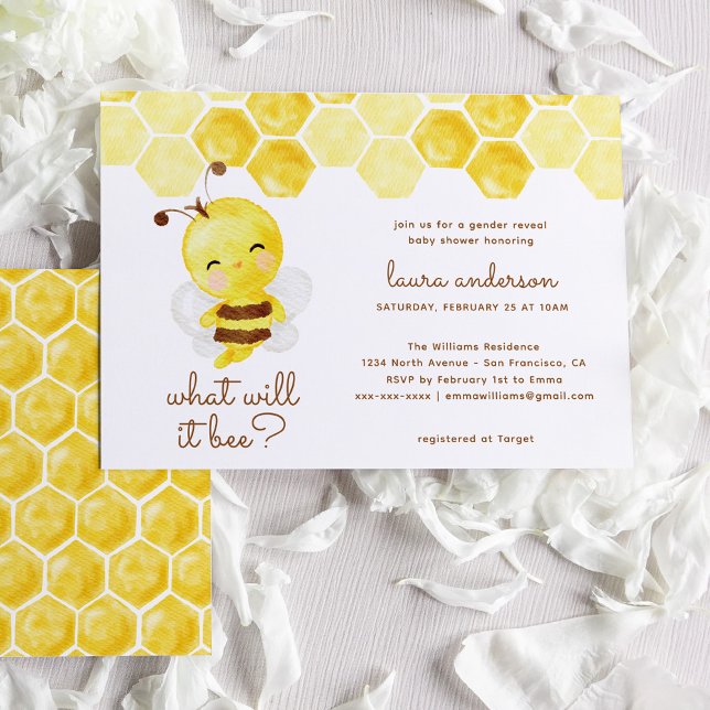 What Will it Bee? Gender Reveal Baby Shower Invitation (Creator Uploaded)