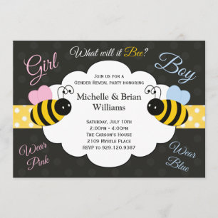 What will it Bee Gender Reveal Party Invitation
