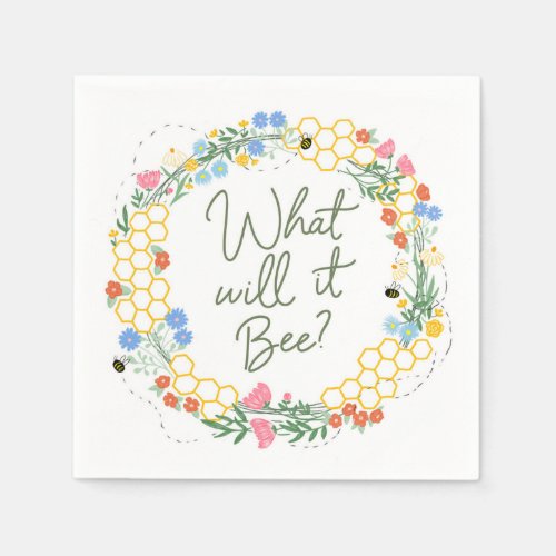 What will it Bee Gender Reveal Party Napkins
