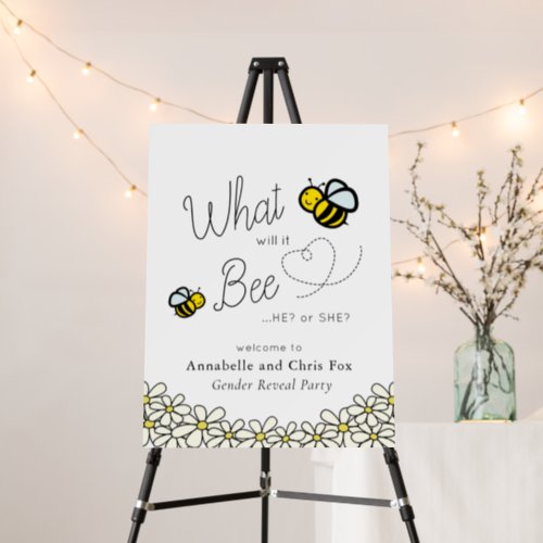 What will it Bee Gender Reveal White Welcome Foam Board