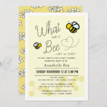 What will it Bee Gender Reveal Yellow Baby Shower Invitation
