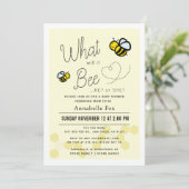 What will it Bee Gender Reveal Yellow Baby Shower Invitation (Standing Front)