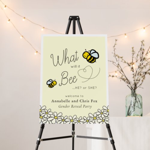 What will it Bee Gender Reveal Yellow Welcome Foam Board