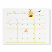What Will it Bee Guess the Due Date Baby Shower Foam Board