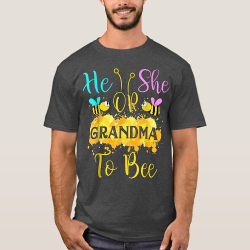 What Will It Bee  He or She Grandma Gender Reveal  T_Shirt