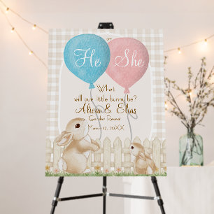 What Will Our Little Bunny Be? Gender Reveal Foam Board