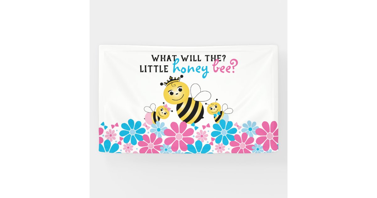What Will The Little Honey Bee Gender Reveal Banner Zazzle Com