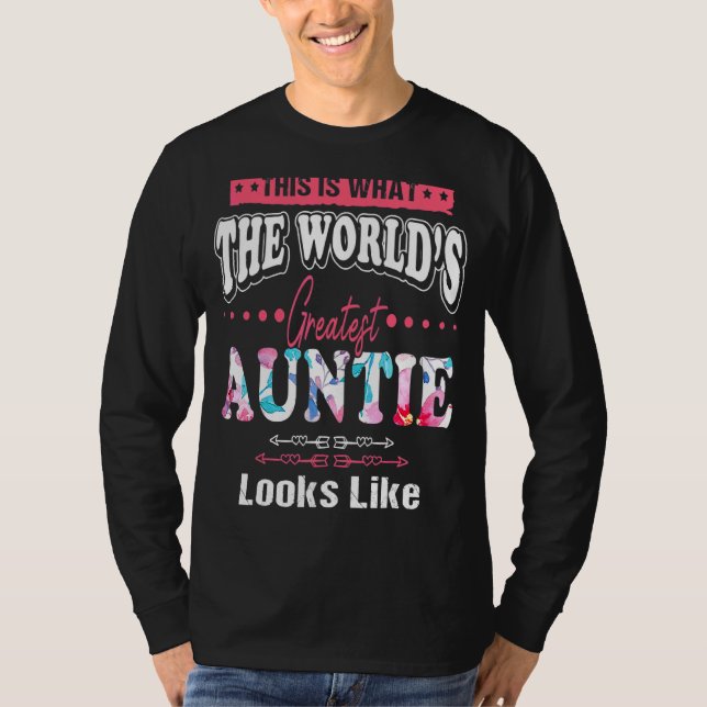 What World's Greatest Auntie Looks Like Mothers Da T-Shirt (Front)