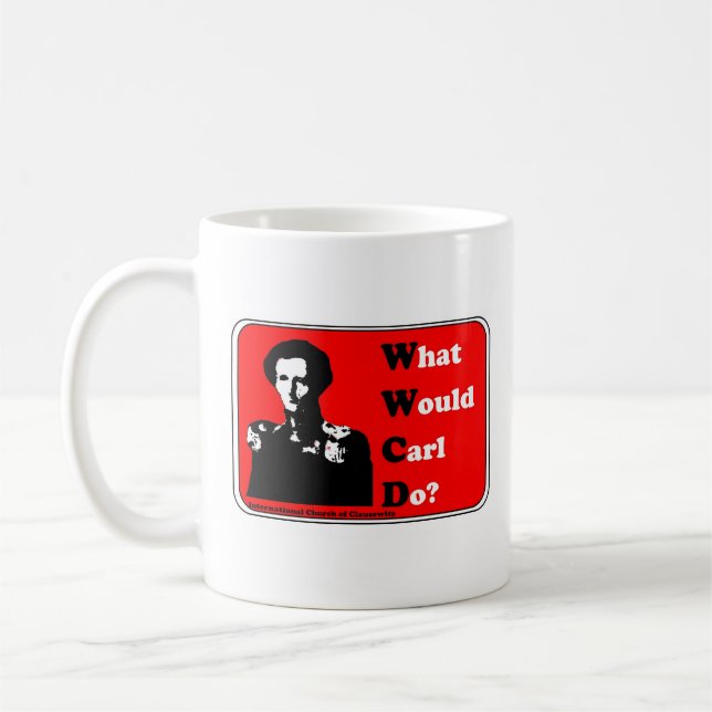 What Would Carl Do - Int Church of Clausewitz Red Coffee Mug (Left)