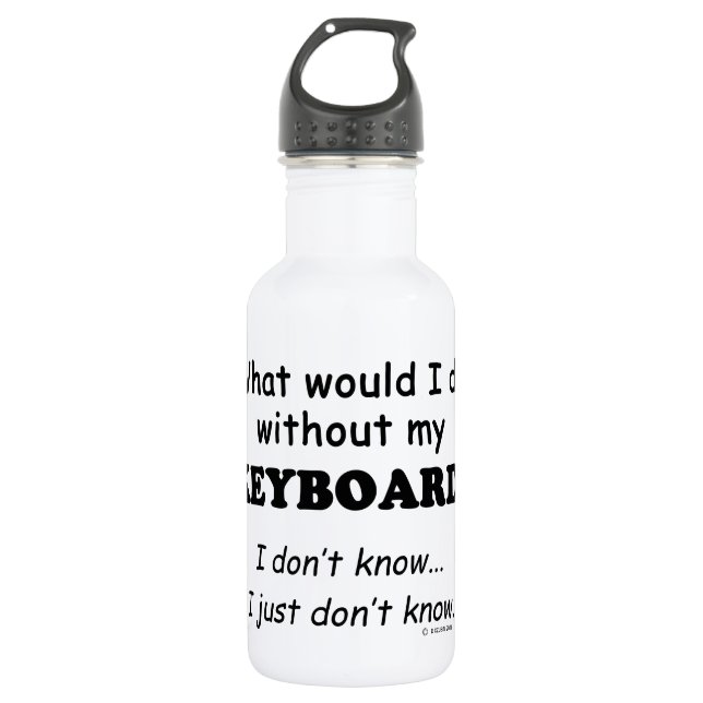 What Would I Do, Keyboard Stainless Steel Water Bottle (Front)