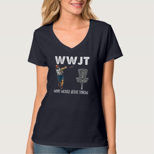 What Would Jesus Throw Christmas WWJT Disc Golf Ch T_Shirt