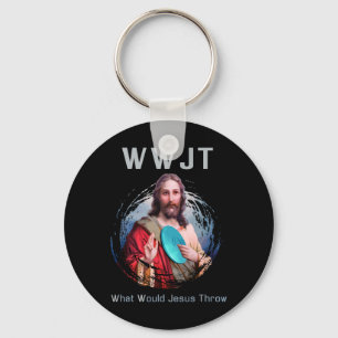 What Would Jesus Throw' Funny Disc Golf T Shirt Me Keychain