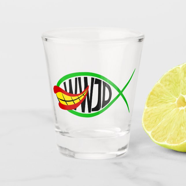 What Would Joker Do? Shot Glass (Front)