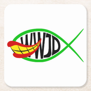 What Would Joker Do? Square Paper Coaster