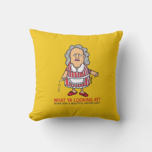 What ya looking at funny diner waitress throw pillow