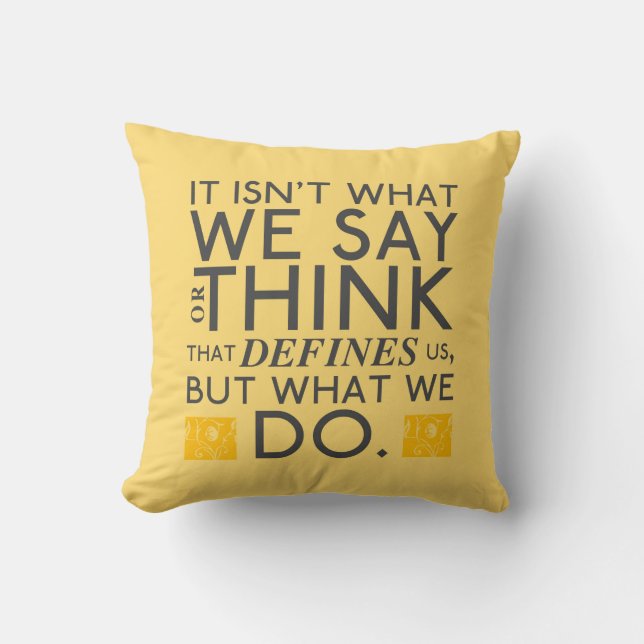 What You Do Defines You - Jane Austen Throw Pillow (Front)
