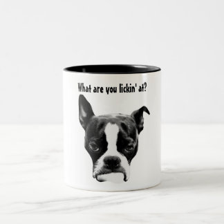 What you lickin' at? Two-Tone coffee mug