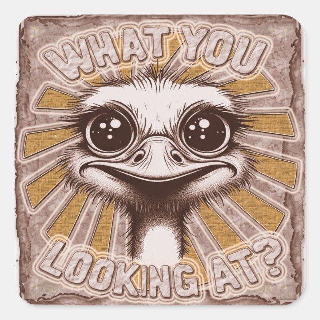 "What You Looking At Ostrich" Sticker Sheet (Front)