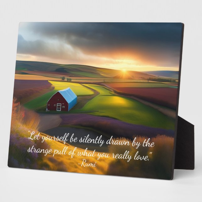 What You Love Rumi Quote Pastoral Scene Tabletop Plaque (Side)