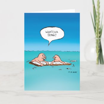 Whatcha Doing? - Blank Inside Greeting Card by BastardCard at Zazzle