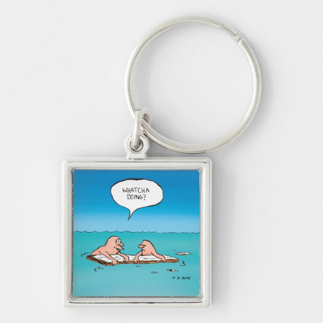 Whatcha Doing? Shipwreck Cartoon Keychain (Front)