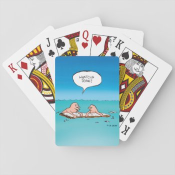 Whatcha Doing? Shipwreck Cartoon Playing Cards by BastardCard at Zazzle