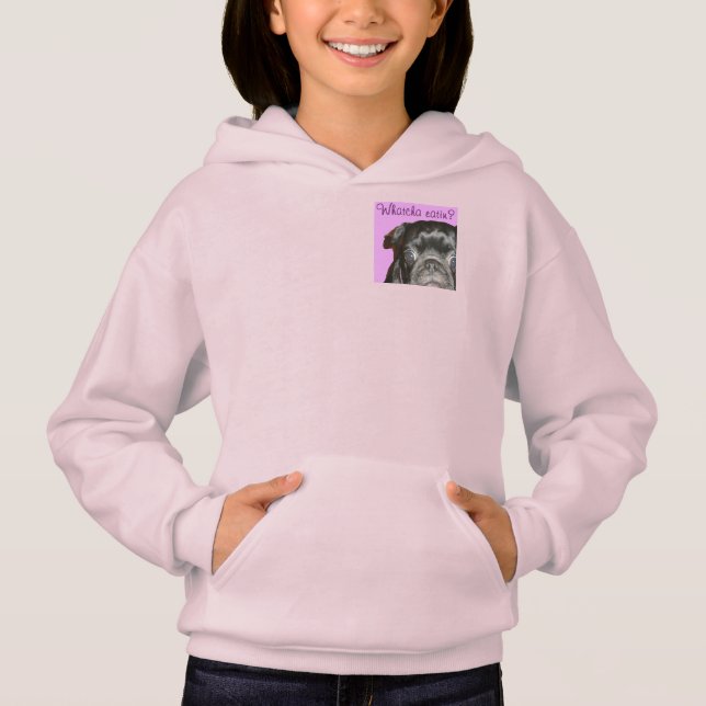 Whatcha Eatin Girl's Fleece Zip Hoodie (Front)