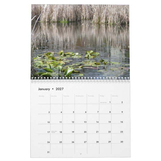 Whatcom County Lakes, Rivers, Ponds, Creeks Calendar (Jan 2027)