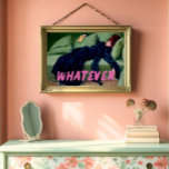 Whatever Altered Art, Maximalist Vintage Artwork Poster<br><div class="desc">This altered vintage painting, Decadent Young Woman, After the Dance by Spanish artist Ramon Casas, captures the essence of exasperation with a young woman laying on a couch with the words "Whatever" written across the print. Its humorous and relatable depiction of overwhelmed emotions makes it a perfect fit for young...</div>