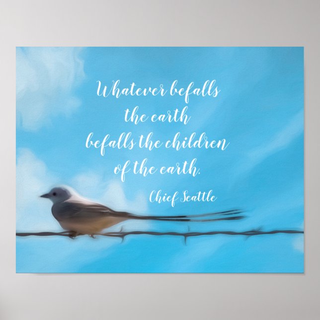 Whatever Befalls The Earth blue sky with bird Poster (Front)