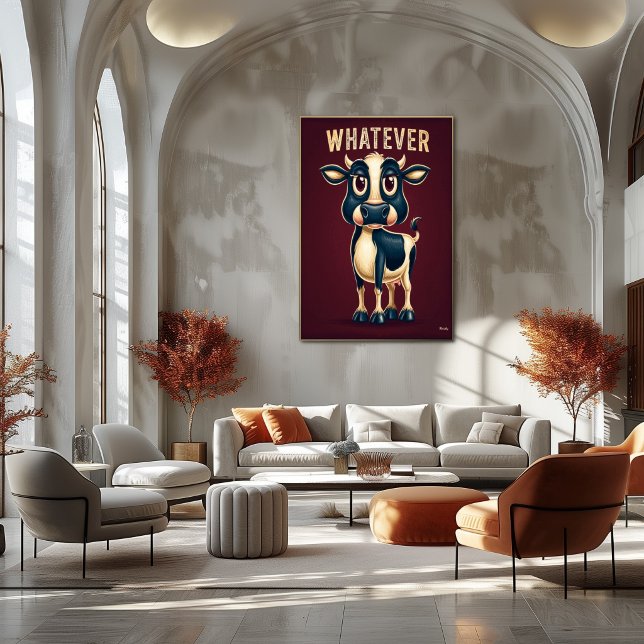 Whatever Cow – Funny Cartoon Character Art Poster (Creator Uploaded)