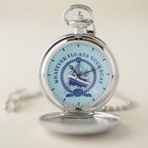 Whatever Floats Your Boat Nautical Pocket Watch