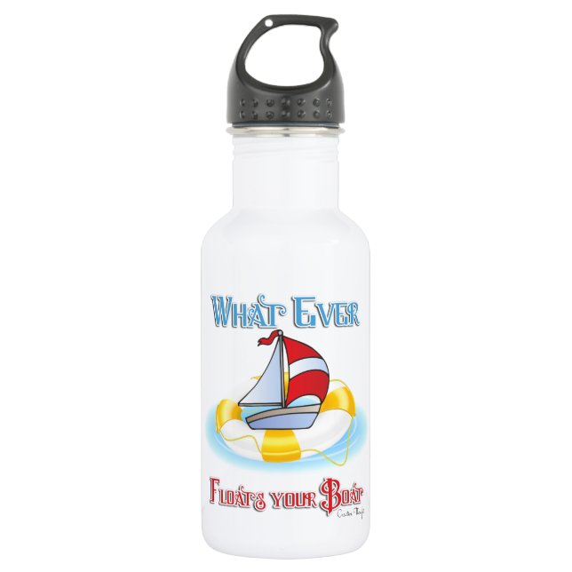 Whatever Floats Your Boat Stainless Steel Water Bottle (Front)