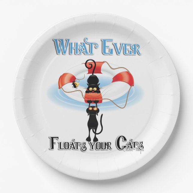 WhatEver Floats your Cats 2 Paper Plates (Front)