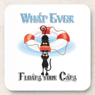 WhatEver Floats your Cats Drink Coaster