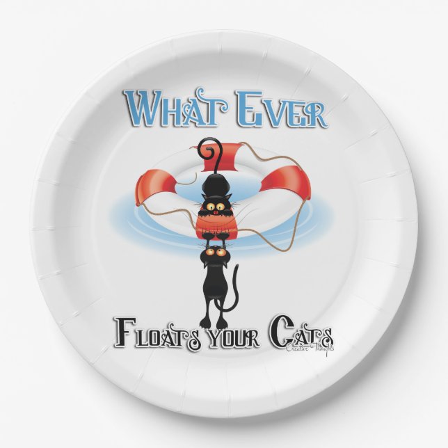WhatEver Floats your Cats Paper Plates (Front)