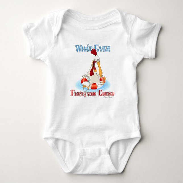 Whatever Floats Your Chicken Baby Bodysuit (Front)